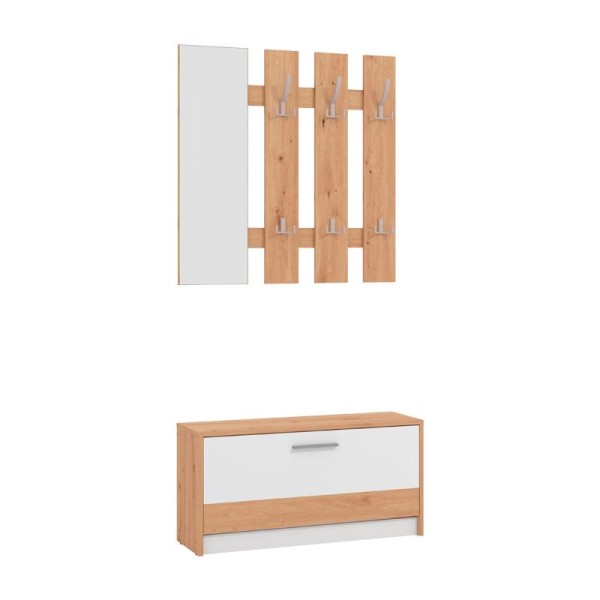 ΣΤΑΝΤ ΓΙΑ ΧΩΛ RIMINI ARTISAN OAK-ΛΕΥΚΟ 92x28x202εκ fxtr