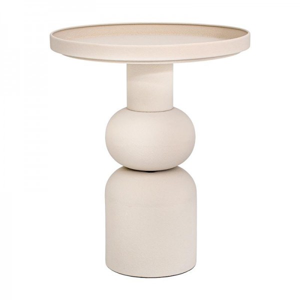 ΣΤΡΟΓΓΥΛΟ ΜΕΤΑΛΛΙΚΟ ΤΡΑΠΕΖΑΚΙ Fylliana FL620244 ΚΡΕΜ ΧΡΩΜΑ 45x55εκ