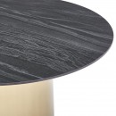 ΣΤΡΟΓΓΥΛΟ ΤΡΑΠΕΖΙ ΤΡΑΠΕΖΑΡΙΑΣ Fylliana FL0063 ΜΕ ΓΚΡΙ ΚΕΡΑΜΙΚΗ ΕΠΙΦΑΝΕΙΑ ΜΕ ΜΕΤΑΛΛΙΚΑ ΠΟΔΙΑ ΣΕ ΧΡΥΣΟ ΧΡΩΜΑ 120x75εκ