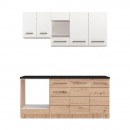 ΣΥΝΘΕΣΗ ΚΟΥΖΙΝΑΣ SAVONA 180 ARTISAN OAK/ΛΕΥΚΟ 180x57x200εκ