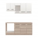 ΣΥΝΘΕΣΗ ΚΟΥΖΙΝΑΣ SAVONA 180 GREY OAK/ΛΕΥΚΟ 180x57x200εκ
