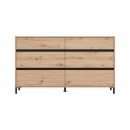 ΣΥΡΤΑΡΙΕΡΑ MARRON 157 6F ARTISAN OAK/ΜΑΥΡΟ ΜΑΤΤ ΧΡΩΜΑ 157x40x90εκ