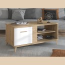 ΤΡΑΠΕΖΑΚΙ ΣΑΛΟΝΙΟΥ BRETAGNA ARTISAN OAK-ΛΕΥΚΟ HIGH GLOSS FOIL 120x60x53,5εκ a.p.r