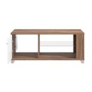 ΤΡΑΠΕΖΑΚΙ ΣΑΛΟΝΙΟΥ BURGUNDY ΛΕΥΚΟ-FLAGSTAFF OAK-ΛΕΥΚΟ HIGH GLOSS FOIL 118x60x48,5εκ s.p.k