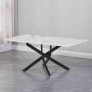 ΤΡΑΠΕΖΑΚΙ ΣΑΛΟΝΙΟΥ Fylliana 102 MARBLE ΜΕ ΜΑΥΡΑ ΜΕΤΑΛΛΙΚΑ ΠΟΔΙΑ 110x60x45εκ