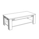 ΤΡΑΠΕΖΑΚΙ ΣΑΛΟΝΙΟΥ LAZIO KS ARTISAΝ OAK / ΜΑΥΡΟ 120x60x41εκ
