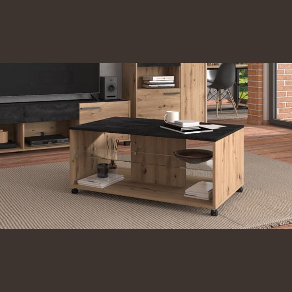 ΤΡΑΠΕΖΑΚΙ ΣΑΛΟΝΙΟΥ NORTE ARTISAN OAK-CARBON 101x60x45εκ