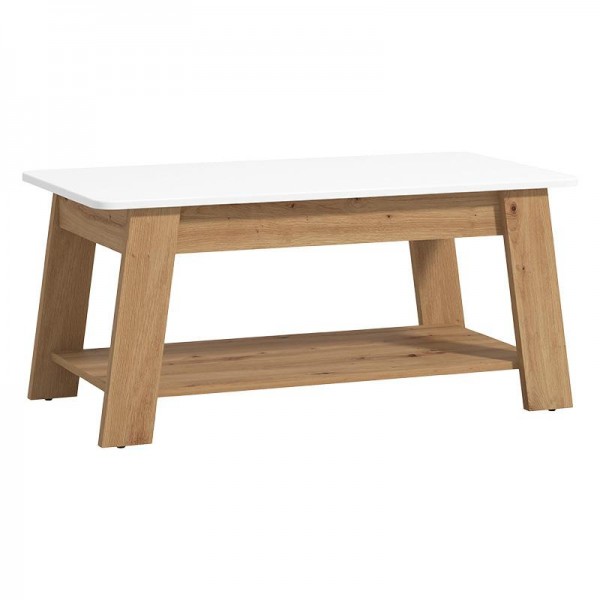 ΤΡΑΠΕΖΑΚΙ ΣΑΛΟΝΙΟΥ PIAVE ARTISAN OAK-ΛΕΥΚΟ HIGH GLOSS 101x55x47εκ