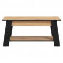ΤΡΑΠΕΖΑΚΙ ΣΑΛΟΝΙΟΥ PIAVE ARTISAN OAK-ΜΑΥΡΟ ΜΑΤ 101x55x47εκ