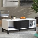 ΤΡΑΠΕΖΑΚΙ ΣΑΛΟΝΙΟΥ SARTHE ΛΕΥΚΟ-ΜΑΥΡΟ-ΜΑΥΡΟ MAT 121x55x41εκ n.t.v