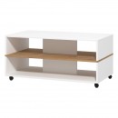ΤΡΑΠΕΖΑΚΙ ΣΑΛΟΝΙΟΥ SAVIO ΛΕΥΚΟ-ARTISAN-ΛΕΥΚΟ HIGH GLOSS 101x55x48εκ