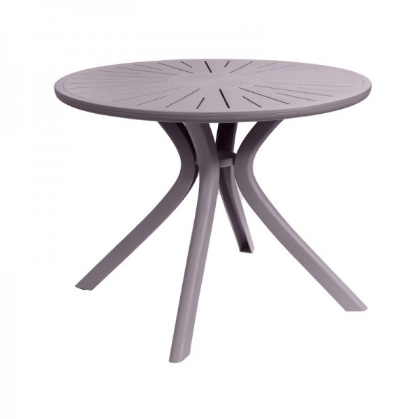 ΤΡΑΠΕΖΙ ΠΛΑΣΤΙΚΟ ΣΤΡΟΓΓΥΛΟ FYLLIANA FL8100 ΓΚΡΙ ΧΡΩΜΑ 100x75εκ