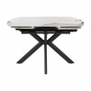 ΤΡΑΠΕΖΙ ΤΡΑΠΕΖΑΡΙΑΣ ΕΠΕΚΤΕΙΝΟΜΕΝΟ Fylliana Armonia ΜΕ ΛΕΥΚΗ ΚΕΡΑΜΙΚΗ ΕΠΙΦΑΝΕΙΑ ΚΑΙ ΜΕΤΑΛΛΙΚΑ ΠΟΔΙΑ 120-180x90x75εκ