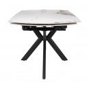 ΤΡΑΠΕΖΙ ΤΡΑΠΕΖΑΡΙΑΣ ΕΠΕΚΤΕΙΝΟΜΕΝΟ Fylliana Armonia ΜΕ ΛΕΥΚΗ ΚΕΡΑΜΙΚΗ ΕΠΙΦΑΝΕΙΑ ΚΑΙ ΜΕΤΑΛΛΙΚΑ ΠΟΔΙΑ 120-180x90x75εκ