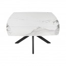 ΤΡΑΠΕΖΙ ΤΡΑΠΕΖΑΡΙΑΣ ΕΠΕΚΤΕΙΝΟΜΕΝΟ Fylliana Armonia ΜΕ ΛΕΥΚΗ ΚΕΡΑΜΙΚΗ ΕΠΙΦΑΝΕΙΑ ΚΑΙ ΜΕΤΑΛΛΙΚΑ ΠΟΔΙΑ 120-180x90x75εκ