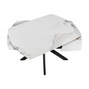 ΤΡΑΠΕΖΙ ΤΡΑΠΕΖΑΡΙΑΣ ΕΠΕΚΤΕΙΝΟΜΕΝΟ Fylliana Armonia ΜΕ ΛΕΥΚΗ ΚΕΡΑΜΙΚΗ ΕΠΙΦΑΝΕΙΑ ΚΑΙ ΜΕΤΑΛΛΙΚΑ ΠΟΔΙΑ 120-180x90x75εκ