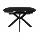 ΤΡΑΠΕΖΙ ΤΡΑΠΕΖΑΡΙΑΣ ΕΠΕΚΤΕΙΝΟΜΕΝΟ Fylliana Armonia ΜΕ ΜΑΥΡΗ ΚΕΡΑΜΙΚΗ ΕΠΙΦΑΝΕΙΑ ΚΑΙ ΜΕΤΑΛΛΙΚΑ ΠΟΔΙΑ 120-180x90x75εκ