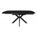 ΤΡΑΠΕΖΙ ΤΡΑΠΕΖΑΡΙΑΣ ΕΠΕΚΤΕΙΝΟΜΕΝΟ Fylliana Armonia ΜΕ ΜΑΥΡΗ ΚΕΡΑΜΙΚΗ ΕΠΙΦΑΝΕΙΑ ΚΑΙ ΜΕΤΑΛΛΙΚΑ ΠΟΔΙΑ 120-180x90x75εκ