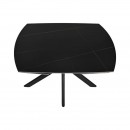 ΤΡΑΠΕΖΙ ΤΡΑΠΕΖΑΡΙΑΣ ΕΠΕΚΤΕΙΝΟΜΕΝΟ Fylliana Armonia ΜΕ ΜΑΥΡΗ ΚΕΡΑΜΙΚΗ ΕΠΙΦΑΝΕΙΑ ΚΑΙ ΜΕΤΑΛΛΙΚΑ ΠΟΔΙΑ 120-180x90x75εκ