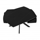 ΤΡΑΠΕΖΙ ΤΡΑΠΕΖΑΡΙΑΣ ΕΠΕΚΤΕΙΝΟΜΕΝΟ Fylliana Armonia ΜΕ ΜΑΥΡΗ ΚΕΡΑΜΙΚΗ ΕΠΙΦΑΝΕΙΑ ΚΑΙ ΜΕΤΑΛΛΙΚΑ ΠΟΔΙΑ 120-180x90x75εκ