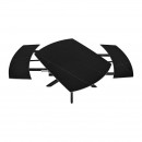 ΤΡΑΠΕΖΙ ΤΡΑΠΕΖΑΡΙΑΣ ΕΠΕΚΤΕΙΝΟΜΕΝΟ Fylliana Armonia ΜΕ ΜΑΥΡΗ ΚΕΡΑΜΙΚΗ ΕΠΙΦΑΝΕΙΑ ΚΑΙ ΜΕΤΑΛΛΙΚΑ ΠΟΔΙΑ 120-180x90x75εκ