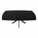 ΤΡΑΠΕΖΙ ΤΡΑΠΕΖΑΡΙΑΣ ΕΠΕΚΤΕΙΝΟΜΕΝΟ Fylliana Armonia ΜΕ ΜΑΥΡΗ ΚΕΡΑΜΙΚΗ ΕΠΙΦΑΝΕΙΑ ΚΑΙ ΜΕΤΑΛΛΙΚΑ ΠΟΔΙΑ 120-180x90x75εκ