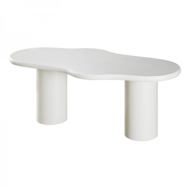 ΤΡΑΠΕΖΙ ΤΡΑΠΕΖΑΡΙΑΣ Fylliana Concretto ΛΕΥΚΟ ΜΕ ΥΦΗ ΤΣΙΜΕΝΤΟΥ ΧΡΩΜΑ 180x90x76εκ