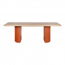 ΤΡΑΠΕΖΙ ΤΡΑΠΕΖΑΡΙΑΣ Fylliana Elington ΦΥΣΙΚΟ-ΠΟΡΤΟΚΑΛΙ 220x100x75εκ