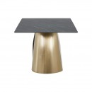 ΤΡΑΠΕΖΙ ΤΡΑΠΕΖΑΡΙΑΣ Fylliana FL0053 ΜΕ ΓΚΡΙ ΚΕΡΑΜΙΚΗ ΕΠΙΦΑΝΕΙΑ ΜΕ ΜΕΤΑΛΛΙΚΑ ΠΟΔΙΑ ΧΡΥΣΟ ΧΡΩΜΑ 160x90x75εκ