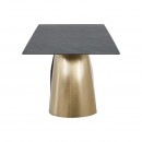 ΤΡΑΠΕΖΙ ΤΡΑΠΕΖΑΡΙΑΣ Fylliana FL0053 ΜΕ ΓΚΡΙ ΚΕΡΑΜΙΚΗ ΕΠΙΦΑΝΕΙΑ ΜΕ ΜΕΤΑΛΛΙΚΑ ΠΟΔΙΑ ΣΕ ΧΡΥΣΟ ΧΡΩΜΑ 180x90x75εκ