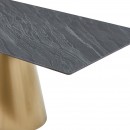 ΤΡΑΠΕΖΙ ΤΡΑΠΕΖΑΡΙΑΣ Fylliana FL0053 ΜΕ ΓΚΡΙ ΚΕΡΑΜΙΚΗ ΕΠΙΦΑΝΕΙΑ ΜΕ ΜΕΤΑΛΛΙΚΑ ΠΟΔΙΑ ΣΕ ΧΡΥΣΟ ΧΡΩΜΑ 180x90x75εκ