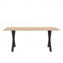 ΤΡΑΠΕΖΙ ΤΡΑΠΕΖΑΡΙΑΣ PICARDY ARTISAN OAK ΜΕ ΜΑΥΡΑ ΜΕΤΑΛΛΙΚΑ ΠΟΔΙΑ 180x90x76εκ